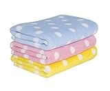 3 Pack 3 Colors Fleece Pet Dog Blanket & Lovely Baby Best Puppy Blanket for CarCouchBed & Soft Small