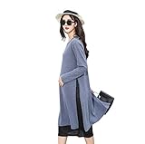 Yinuo Baby マタニティ レディース 長袖 授乳口 美ライン セーター ロング ストレッチ 秋 2セット (XL, グレー)