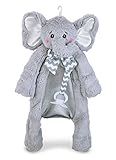 Bearington Baby PACIFIER PET Plush Animal with Pacifier Tether and Pouch (Grey Spout Elephant) by Be