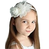 Tonsee ベビー ガールズ ヘッドバンド 赤ちゃん かわいい パール 花 髪飾り 記念日 出産祝い ヘアバンド