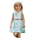 Pettigirl女の子ドレス 子供ドレス 子どもコートドレス ベルト付きキッズミントドレス パーティー 結婚式 5歳 [並行輸入品]