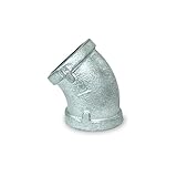 Everflow Supplies gmff0014 1 /4 " 45度エルボ亜鉛メッキ可鍛性鉄の高pressures