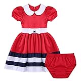 （イーエフイー）EFE ベビードレス 女の子 フォーマル ワンピース 新生児 結婚式 ドレス 誕生日 宮参り キッズドレス プリンセス フォーマルドレス レッド 24