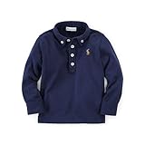 【アウトレット品】 ポロラルフローレン マルチポニー ピマコットン 長袖ポロシャツ ネイビー (男の子12～24か月用) 12M [並行輸入品]