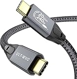 Type C to Type C USB 3.2 ケーブル 1.0m【20Gbps転送 240W急速充電 4K@60Hz映像出力 PD3.0/QC4.0対応 】USB C 3.2 Gen2x2標準、USB 3.2/3.1など下位互換あり Thunderbolt 3/MacBook/Oculus Quest/iPad Pro/Switch等Type-C機種対応 E-Marker搭載 超高耐久