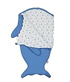 Happylifehere おくるみ サメ 新生児 赤ちゃん ベビー 1-3歳 かわいい 綿 コットン 7色 出産祝い 秋 冬 大きいサイズ お出かけ ブルー