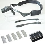 MFZ 拡大鏡 ルーペ メガネ タイプ 便利なLED ライト 付き 作業 工具 フィギア プラモデル 両手が自由になるハンドフリー セット k-mfi-500