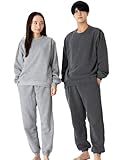 [Nutopia] スウェット 裏起毛 メンズ 上下セット 秋冬 (チャコール/L)