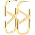 Thcbme 18K Gold Earrings for Women, Fashion Gold-Plating V Shaped Geometric Earrings, Valentines Day Gifts Birthday Gifts, Ye