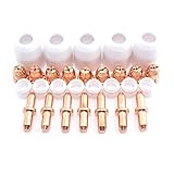 プラズマカッター 切断機 トーチ 用 ロング ノズル & チップ 先端 消耗品 10セット 金属 切断 セラミック CUT 40 (10)