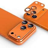 antalink 対応 iPhone 17 Pro Max カメラフィルム カメラ保護 カメラカバー アルミ合金+10H強化ガラス 全面保護 一体感 耐衝撃 高透過率 黒縁取り 露出オーバー防止 指紋防止 防水防塵 自動吸着 気泡ゼロ 対応いphone 17 Pro Max レンズカバー プロテクター【2枚入り】 (コズミックオレンジ)