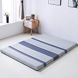 Avenco マットレス 寝具 敷布団 低反発 グレー ブルー セミダブル 120×200cm 厚さ4cm 凹凸構造 カバー洗える
