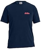 古いMiss Rebels NCAAミシシッピ州状態野球靴紐半袖快適カラーTシャツ、スモール、truenavy
