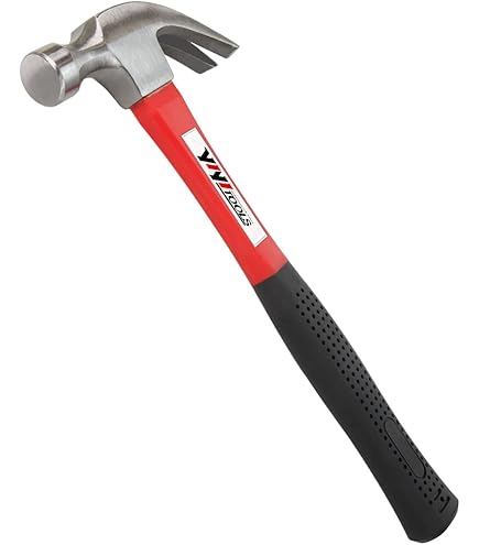 Edward Tools 16 Oz Claw Hammer With Fiberglass Handle (Pack Of 2) - All Purpose Hammer With