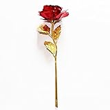 Sorliva 金箔の花 24K ローズフラワー 最高 手作り 永遠に長持ち レッド Sorliva1759