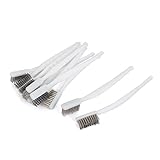 uxcell スチールワイヤーブラシ ステンレス鋼線 ブラックハンドル クリーニングツール