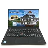 【整備済み品】レノボ ノートPC LE NOVO ThinkPad X1 Carbon/インテル Core i5-7200U(2.5GHz)/14インチFHD/USB/Windows 11 pro/MS Office 2019/Bluetooth/WIFI/HDMI/TYPE-C/WEBカメラ/指紋認証/日本語キーボード (メモリ8GB SSD256GB)