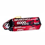 SANKAKU 6000mAh 120C RCリポ電池 14.8V 4Sソフトパック XT90コネクター付き 適用RCカータンク車用トラックバギーレーシングホビー