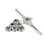 TOOGOO 8セットメトリック円形ダイセットM3 M4 M5 M6 M8 M10 M121レンチ付きHss円形ダイセットの組合せ