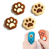aninako アナログスティックカバー 4枚入れ 猫肉球 ジョイスティック 保護カバー シリコン ジョイスティックカバー 滑り止め アシストキャップ 親指グリップキャップ コントロール キャップ 【joy-con対応 Switch/Switch lite/Switch oled対応】(ダークブラウン+ライトブラウン)