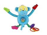 Happy Cherry Baby Blue Monkey Rattle and Play Stroller Plush Crib Bed Bell Cradle Toys for Infant [並