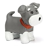 犬のミニチュアオーナメント，SODIAL(R) 犬のミニチュアドールハウスプラントポットクラフトマイクロ風景インテリアガーデンオーナメントシュナウザーグレー