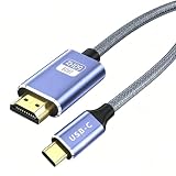 HDMI Type C ケーブル タイプc 【2M 4K@60Hz 映像出力】USB Type-C to HDMI 変換 iPhone 15/16 Pro/Max MacBook/MacBook Air Galaxy S22/S23+などAndroid Thunderbolt 3 対応 [単方向通信] ナイロン編み タイプC 変換アダプタ ノートパソコン タブレット