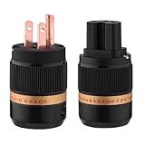 VBESTLIFE ハイエンド電源プラグ インレットプラグ VE501+VF501 高純度 純銅 高温抵抗 耐久性 短絡保護 ハイグレード電源プラグ(USプラグ)