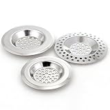 Kitchen Sink Strainer、Rambling 3個ステンレススチールキッチン水シンク排水カバー床ドレインプラグBath Catcherフィルタ
