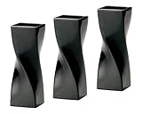 BLACK&WHITE 花瓶 ブラック 55×55×160Hmm 004-C-BK 3個セット
