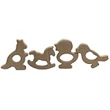 Kissteether 16pcs DIYウッドダックカンガルーウッペペッカートロイの木馬ベビーテザー看護師ベビーティーンティッグおもちゃオーガニックベビーぬいぐるみおもちゃ手作りベビーウッドティーテ