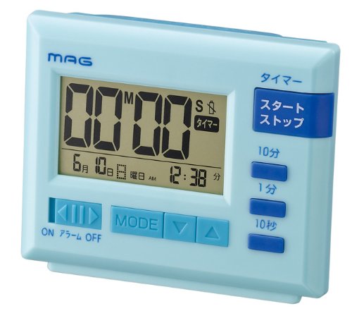 MAG(マグ) デジタル目覚まし時計 はかるモン タイマー付き ブルー T-651BU