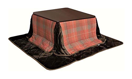 正方形 リビングテーブル コタツ 75ｃｍ×75ｃｍ 正方形 (ダークブラウン) 掛け布団敷布団セット 天然木 突板仕様 シンプル