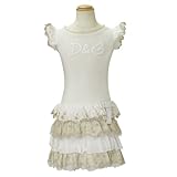 [ディーアンドジージュニア] D&G JUNOR ノースリーブ フリルワンピース 子供ドレス DGL54861WHT 5Aサイズ