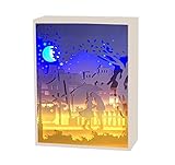 Bosheng Papercutライトボックス、3dシャドウボックスLEDライト夜ランプ、装飾ムードライトの子供と大人、子供赤ちゃん保育園寝室リビングルームナイトライト、バレンタインの日 S 2665