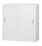 【HCB-TD33S】 キャビネット 書庫 収納 完成品 H880タイプ 深型 スチール引戸書庫 戸棚 書棚 【オフィス家具市場オリジナル:日本製】 W880×D515×H880 ホワイトグレー