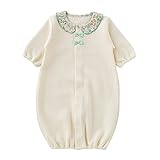 ( チャックル ) chuckle 小花 フリル襟 格子キルト 新生児 ツーウェイオール クリーム 50-60cm P5118-00-40