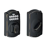 Schlage be365-cam Camelot電子キーパッドシングル円柱デッドボルト、Aged Bronze