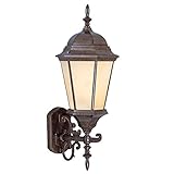 Livex Lighting 7561-50 Outdoor Wall Lantern with Iced Champagne Glass Shades, Moroccan Gold [並行輸入品]