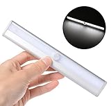 モーションセンサーワードローブライト、ワイヤレス充電式PIR Activated stick-on 10 LEDランプ、キャビネット食器棚クローゼットStairway緊急夜間照明、取り外し可能な磁気ス