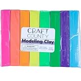 Craft Countyモデリングクレイ – 1ポンド(カラーバー8個) – クレイメーション、モデル、ストップモーション(ネオン)に使用