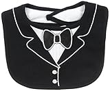 Frenchie Mini Couture Tuxedo Bib with 3D Applique, Black by Frenchie Mini Couture