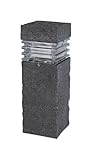 Paradise GL33749ST Low Voltage 3-watt LED Polyresin Bollard with Textured Stone, Black [並行輸入品]