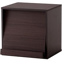 Amazon｜キューブボックス ガラス扉付き ブラウン 約幅34.5×奥行29.5
