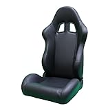 セミバケットシート レザー ブラック 運転席/助手席 2脚セット 広角度リクライニング 汎用 前後スライドレール付き