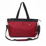 【Grandir】 マザーズバッグ 大容量 ナイロン 保冷 温機能付き 哺乳瓶 ケース　オムツ替えマット　ポーチ付き 全３色 (レッド)