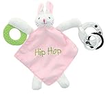 Mud Pie EIEIO Teether Mini-Blanket and Ring Toy, Bunny [並行輸入品]