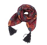 冬の新赤ん坊のスカーフファッションタッセルスカーフ、ワインレッド