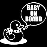 TREZ BABY ON BOARD アヒル隊長 あひる おもちゃ TOY ステッカー 【BABY IN CAR】 (ホワイト)