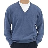 [ガーデンヘリテージ] カシミヤ 100% Ｖネック セーター L ホワイト